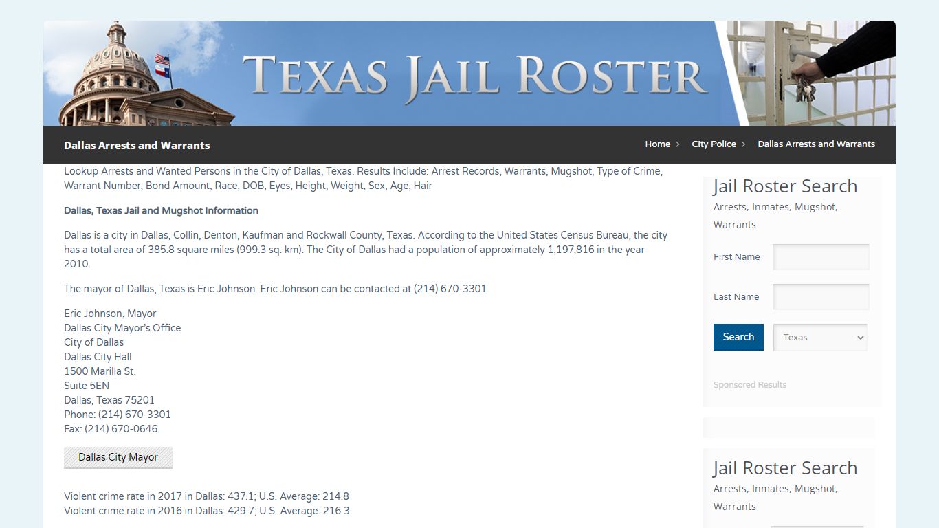 Dallas Arrests and Warrants | Jail Roster Search